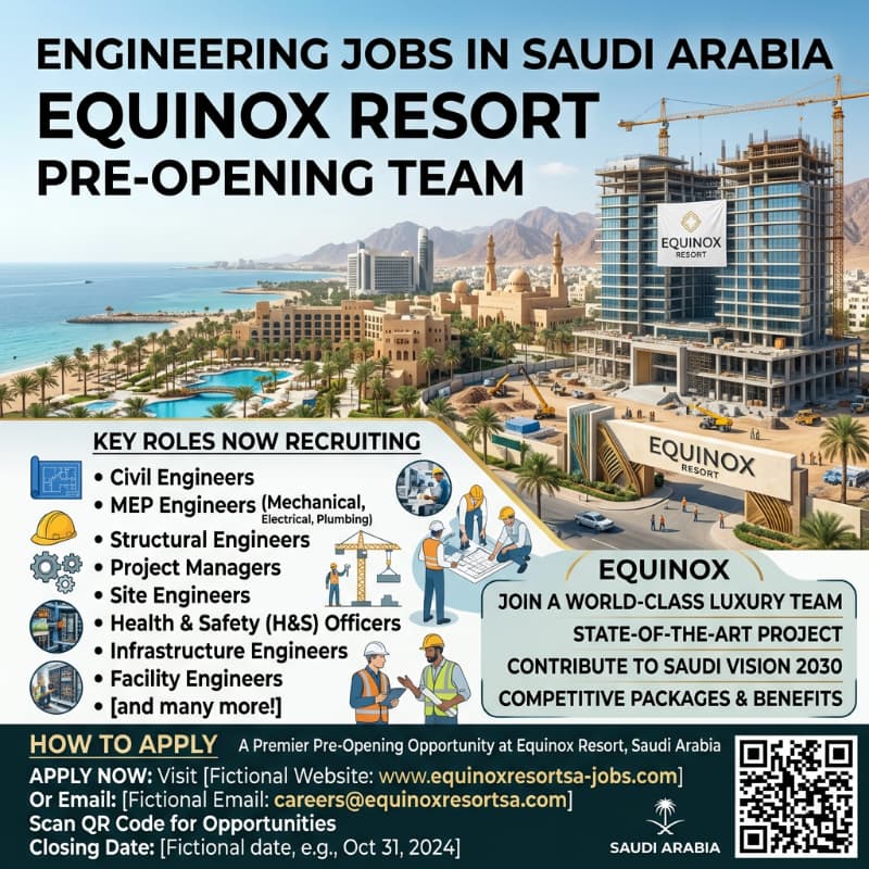 Engineering Jobs in Saudi Arabia – Pre-Opening at Equinox Resort